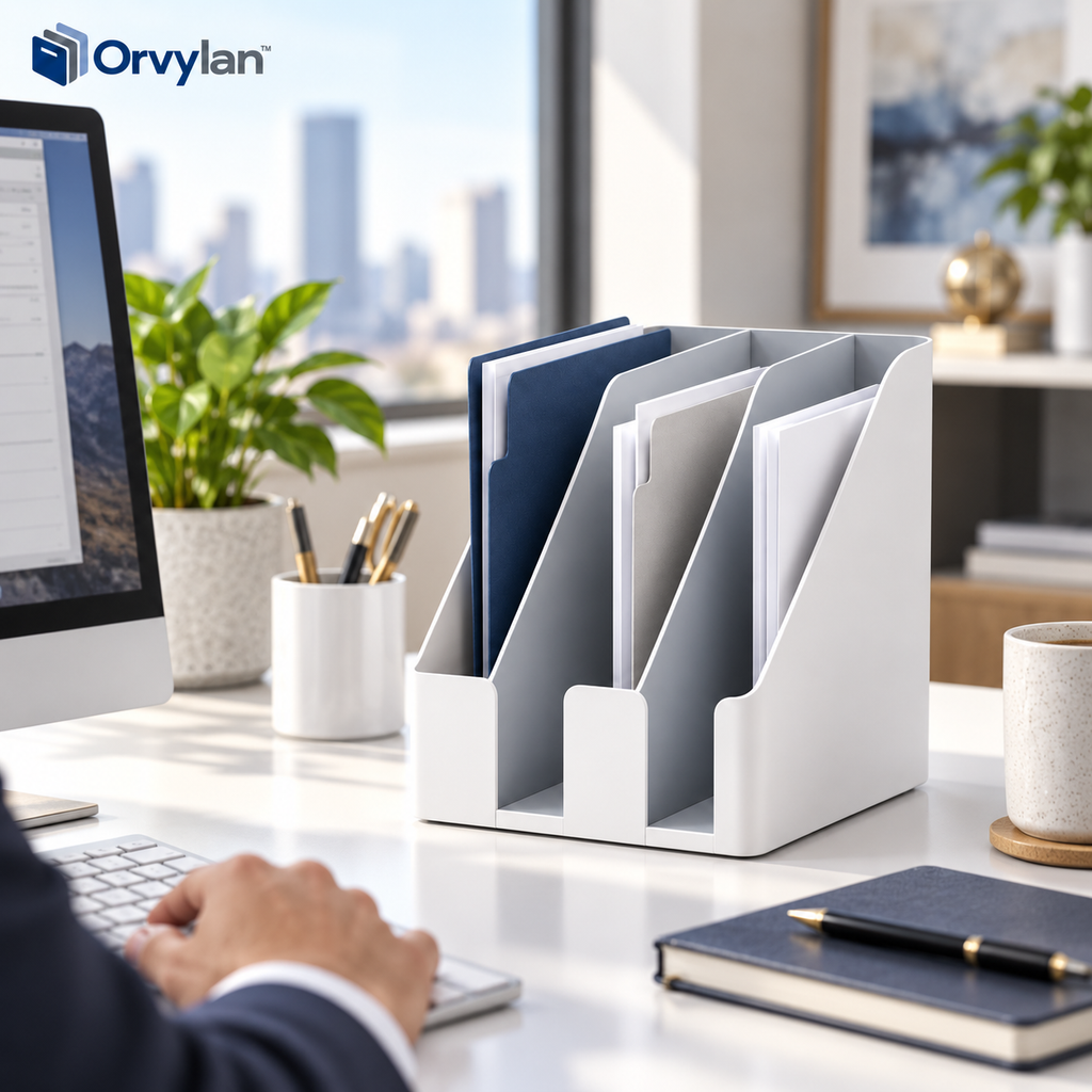 Orvylan™ 3-Slot Vertical File Organizer