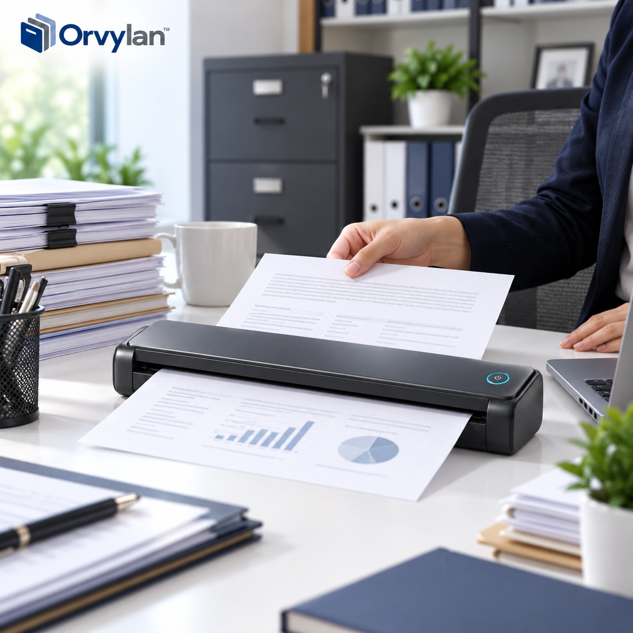 Orvylan portable document printer in modern office