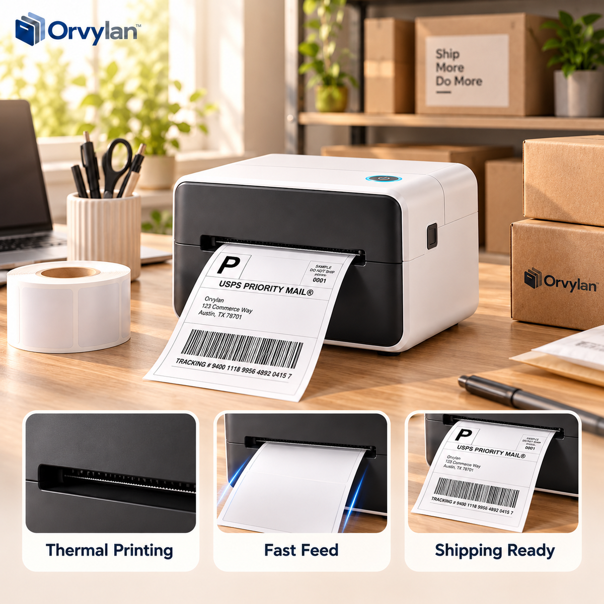 Orvylan™ Compact Thermal Label Printer