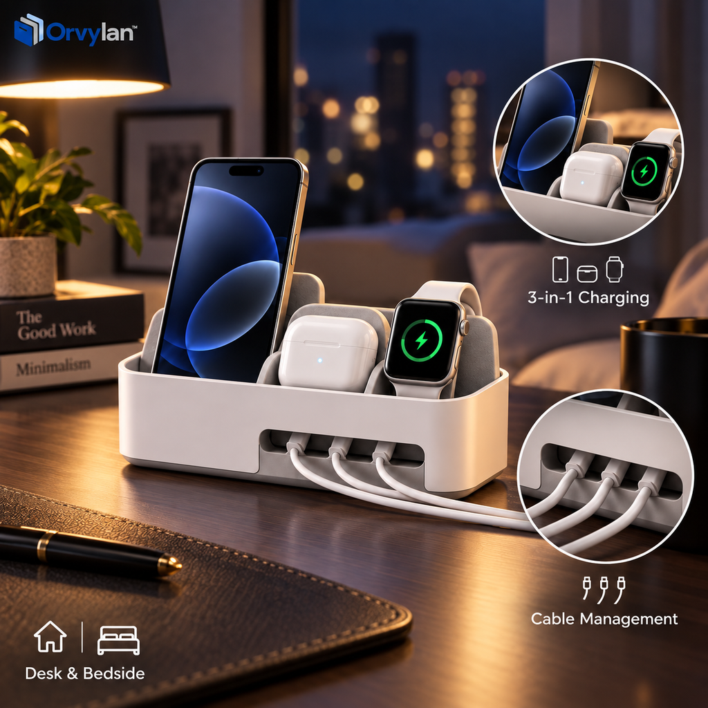 Orvylan™ 3-in-1 Charging & Cable Organizer Dock
