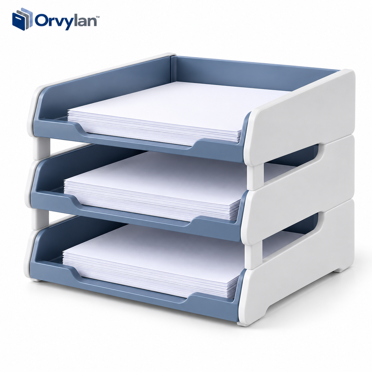Orvylan™ 3-Tier Stackable Document Tray clean product view