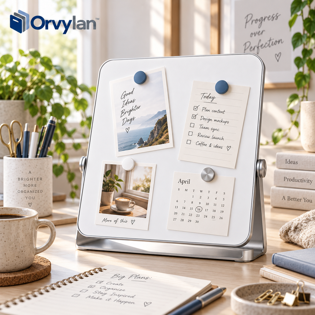 Orvylan™ Magnetic Desktop Memo Board