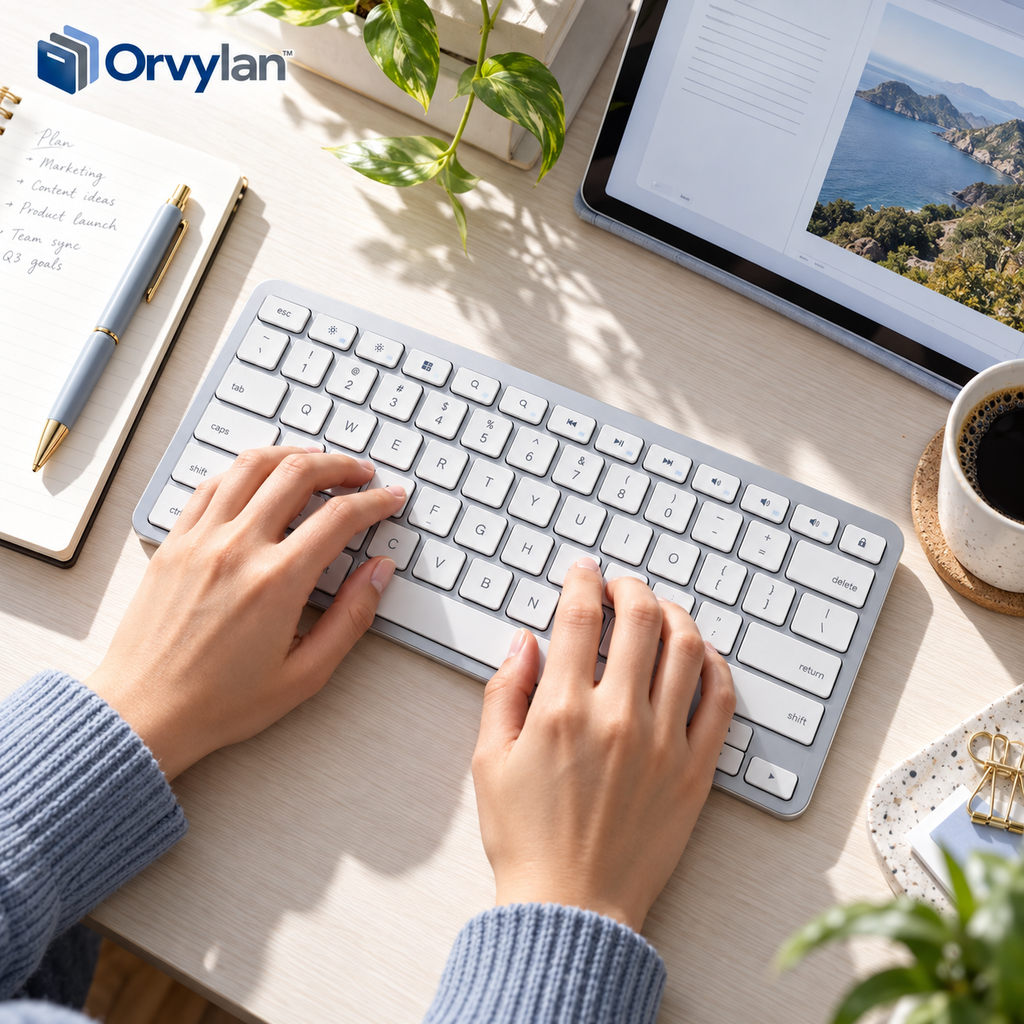 Orvylan™ Slim Wireless Office Keyboard