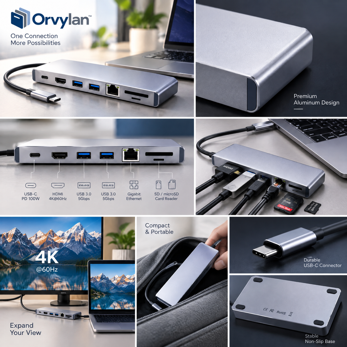 Orvylan™ USB-C Multiport Connectivity Hub
