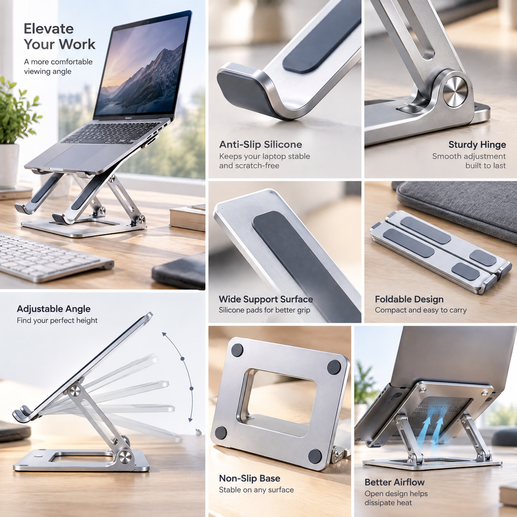 Orvylan™ Adjustable Aluminum Laptop Stand