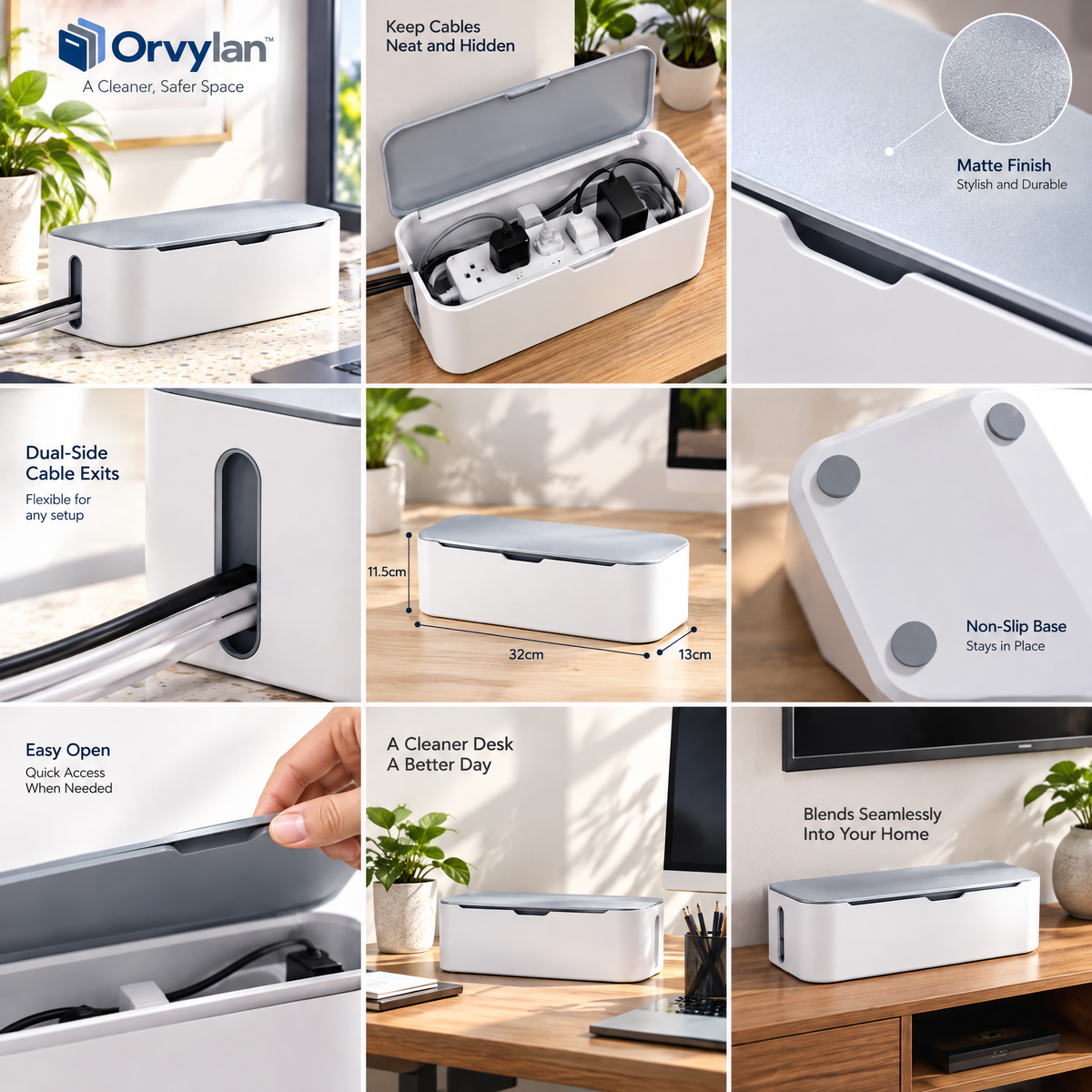 Orvylan™ Desktop Cable Management Box