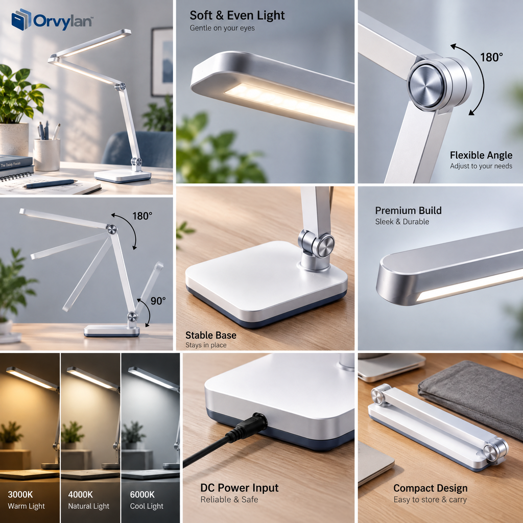 Orvylan™ Slim Adjustable LED Desk Lamp