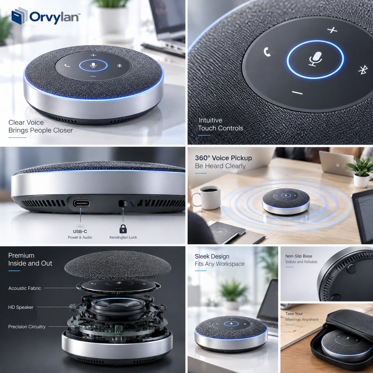 Orvylan™ Bluetooth Conference Speakerphone